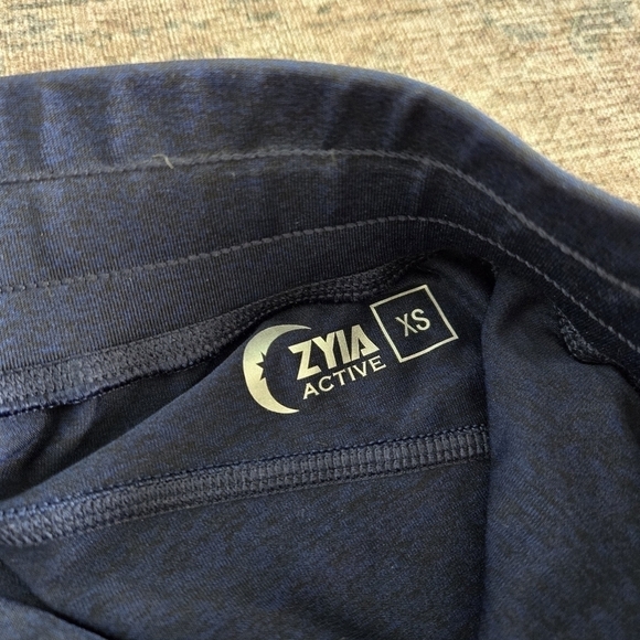 Zyia Active Cozy Jogger Pants Heathered Blue Black White Drawstrig Elastic Waist - Picture 3 of 8